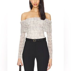 AFRM Revolve Maxine Bodysuit in Lace Plaid